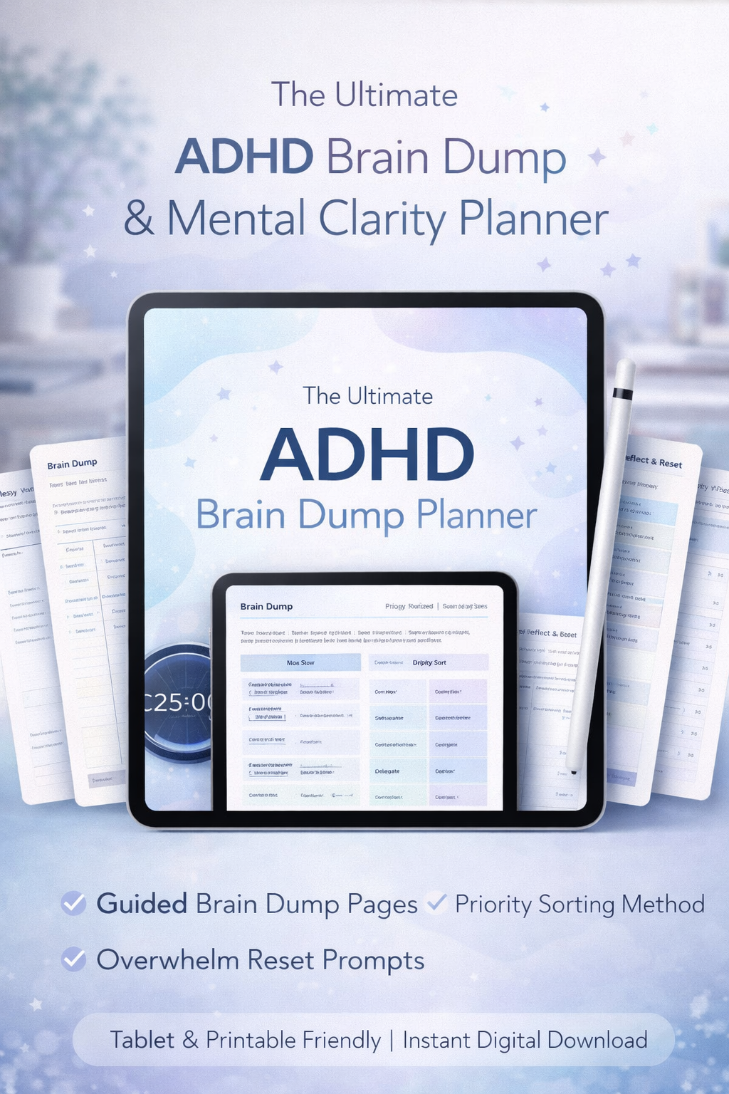 ADHD Brain Dump & Mental Clarity Planner